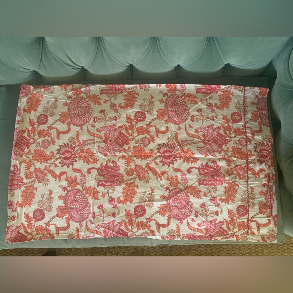 Roller Rabbit Pink and Orange Pair King Pillow Cases